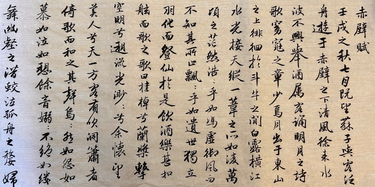 我的書法作品《赤壁賦》(一)